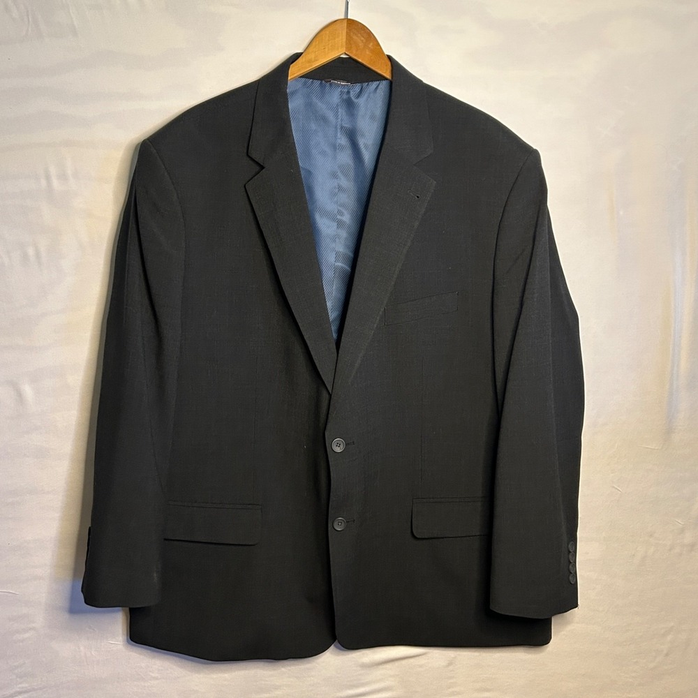 Oak Hill DXL Perfect Fit Blazer Mens 52L Gray Wool Blend Suit Jacket Sport Coat